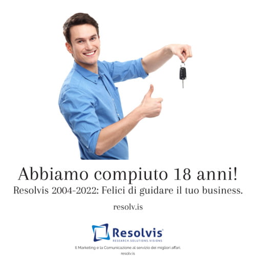 Abbiamo compiuto 18 anni!Resolvis 2004-2022: Felici di guidare&#8230;, Resolvis | Marketing | Comunicazione | Matera | Business | Produzione Web | Produzione siti internet | Startup | Innovazione | Ricerca | E-commerce