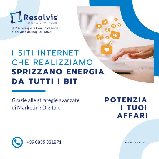 I siti internet che realizziamo sprizzano energia da tutti i bit, Resolvis | Marketing | Comunicazione | Matera | Business | Produzione Web | Produzione siti internet | Startup | Innovazione | Ricerca | E-commerce